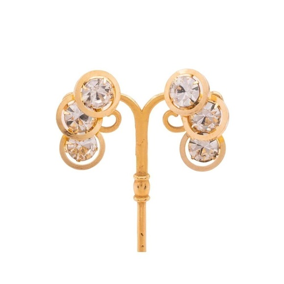 Beautigul gold-plated vintage ear clips by Judy Lee - Picture 2 of 3